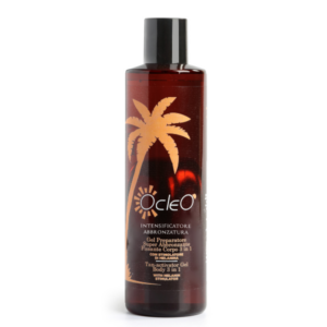 GEL PREPARATORE ABBRONZANTE - ATTIVANTE - FISSANTE CORPO 3 IN 1 con Stimolatore di Melanina Ocleò ml 250